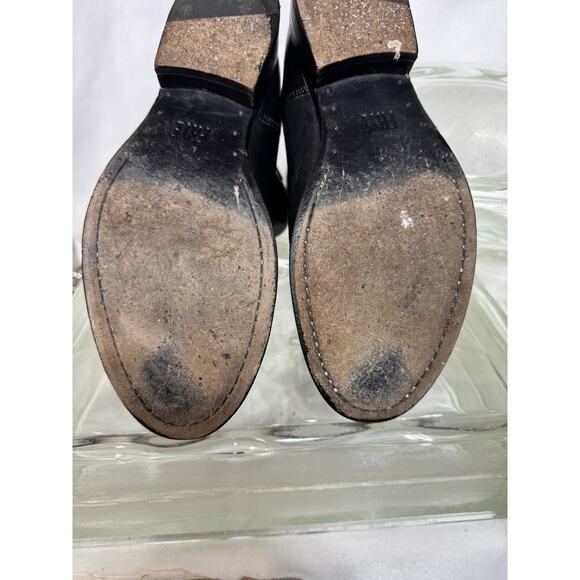 Frye Women's Melissa Short Boot Size 6M Black Leather Strap Button Biker Moto - Picture 6 of 6